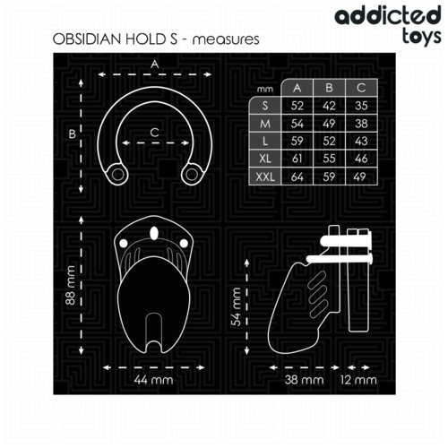 ADDICTED TOYS LOCKED - CAGE À PÉNIS OBSIDIAN HOLD