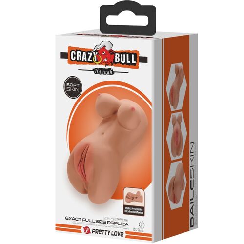 Masturbateur Double Hannah Vagin et Anus Texture Réaliste - CRAZY BULL