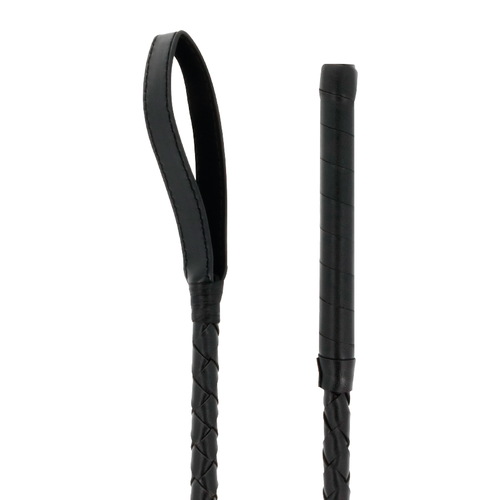 🔥 DARKNESS - Fouet BDSM Fétiche Noir 70 cm | Cravache Crop Fetish