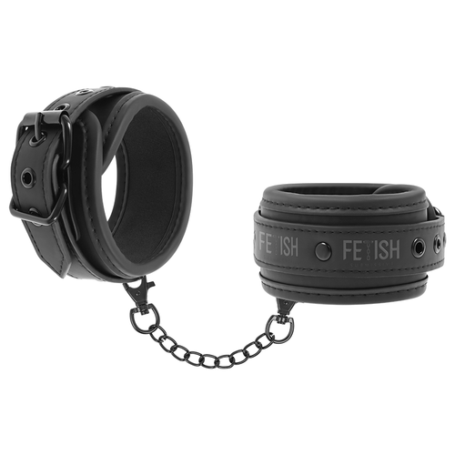 🔗 FETISH SUBMISSIVE - Menottes en Cuir Végétalien avec Doublure Néoprène