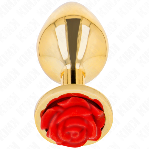 🌹 Plug Anal Rose Rouge KINK - Taille S - Débutant