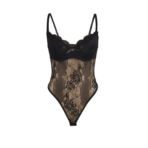Body Dentelle Noir avec Fermeture Bas - Subblime - Lingerie Sexy S/M