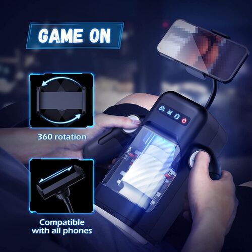 Masturbateur Game Cup Vibration Poussée Chauffant Support Mobile - Automatique