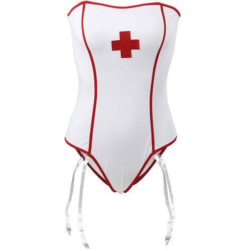 Costume d'Infirmière Sexy Teddy Épaules Dénudées - Déguisement Coquin SUBBLIME