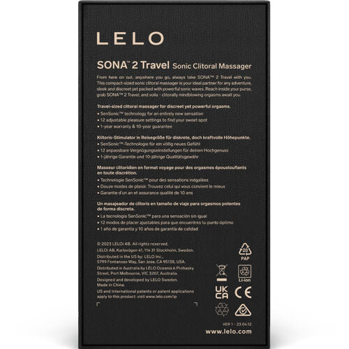 ✨ LELO SONA 2 TRAVEL - Masseur Sonique Clitoridien Violet 💜
