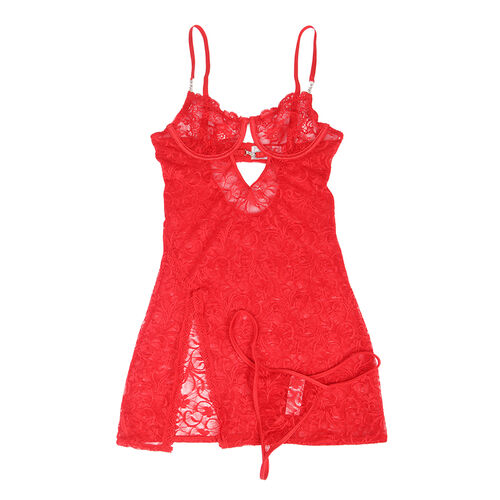 💋 SUBBLIME - Babydoll en Dentelle Rouge Sexy 🔥 S/M