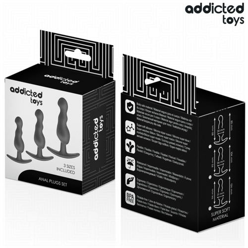 ✨ ADDICTED TOYS - Lot de 3 Plugs Anaux 💫