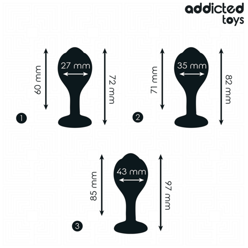 💎 ADDICTED TOYS - Lot de 3 Plugs Anaux avec Bijou ✨