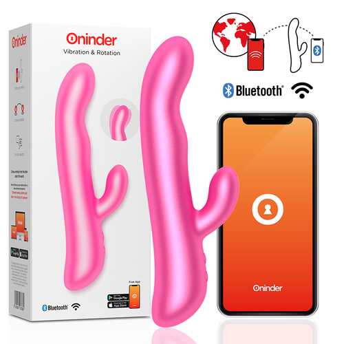 💕 Oninder Oslo - Vibromasseur Connecté Rose avec Vibration et Rotation + Application Gratuite