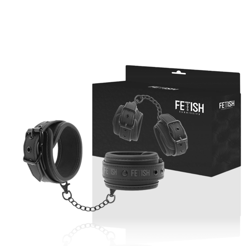 🔗 FETISH SUBMISSIVE - Menottes en Cuir Végétalien avec Doublure Néoprène