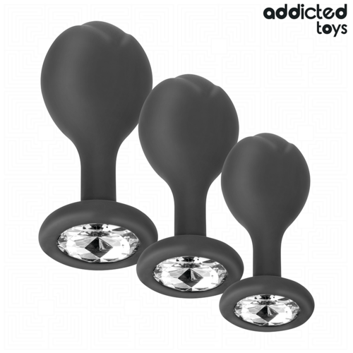 💎 ADDICTED TOYS - Lot de 3 Plugs Anaux avec Bijou ✨